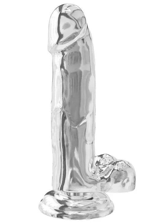 Get Real Clear Dildo with Balls 7' by ToyJoy - Happytoys Sexshop: online sex shop for Feeling Happy & Easy 😊 - Discreet geleverd