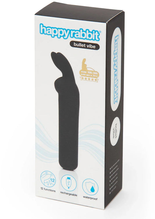 Rabbit Ears Bullet Vibrator black by Happy Rabbits - Happytoys Sexshop: Toys for Feeling Happy & Easy 😊 - Discreet geleverd