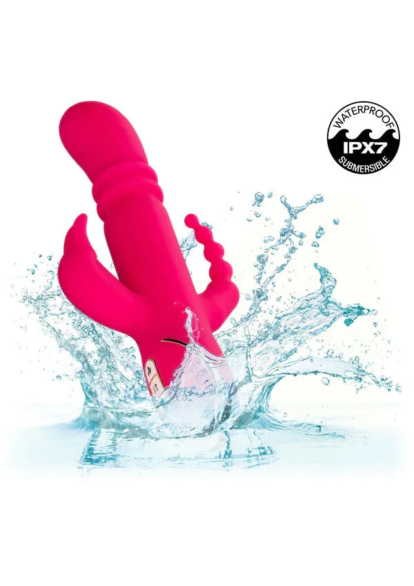 Heated Silicone Triple Rabbit by CalExotics - Happytoys Sexshop: Toys for Feeling Happy & Easy 😊 - Discreet geleverd