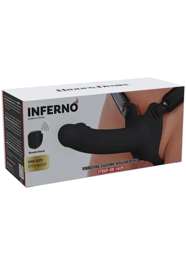 Hollow Penis Strapon Vibrating 16cm Black by Hidden Desire - Happytoys Sexshop: Toys for Feeling Happy & Easy 😊 - Discreet geleverd