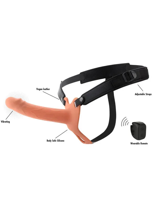 Hollow Penis Strapon Vibrating 18cm Black by Hidden Desire - Happytoys Sexshop: Toys for Feeling Happy & Easy 😊 - Discreet geleverd