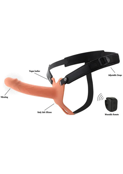 Hollow Penis Strapon Vibrating 18cm Black by Hidden Desire - Happytoys Sexshop: Toys for Feeling Happy & Easy 😊 - Discreet geleverd