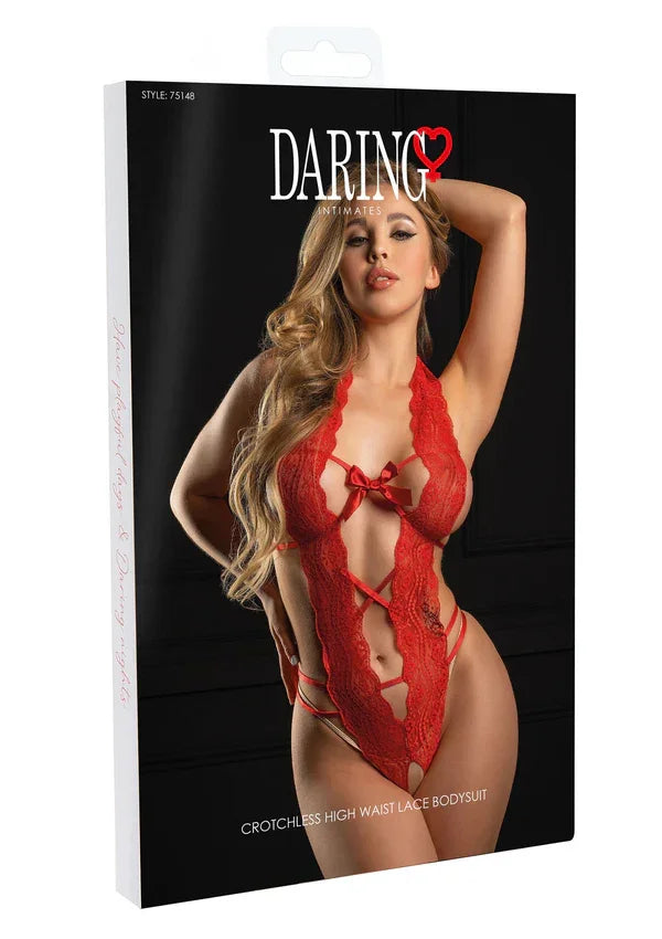 Lace bodysuit with open crotch by Daring Intimates - Happytoys Sexshop: Toys for Feeling Happy & Easy 😊 - Discreet geleverd