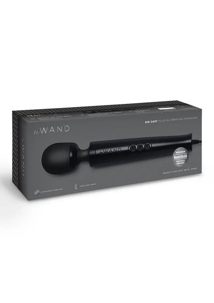 Die Cast Plug-In Vibrating Massager (black) Le Wand - Happytoys Sexshop: Toys for Feeling Happy & Easy 😊 - Discreet geleverd