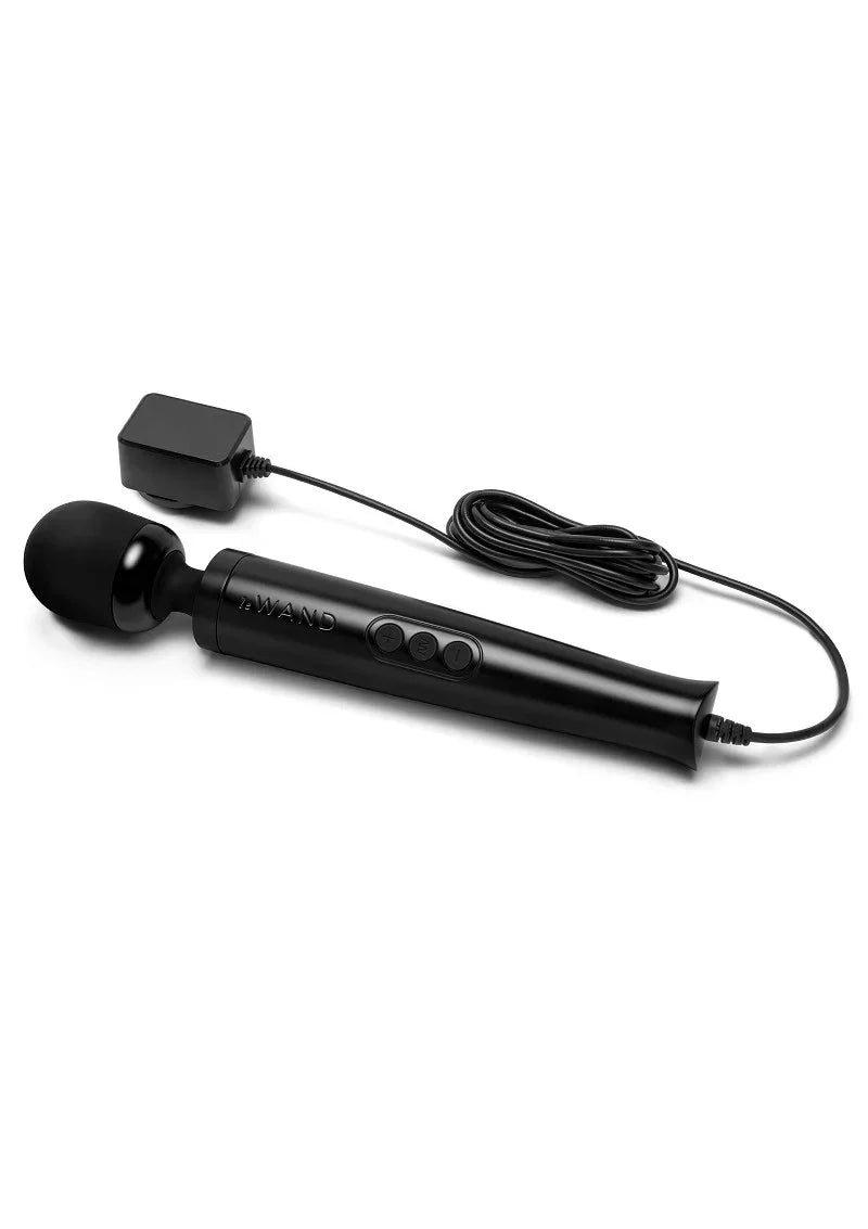 Die Cast Plug-In Vibrating Massager (black) Le Wand - Happytoys Sexshop: Toys for Feeling Happy & Easy 😊 - Discreet geleverd