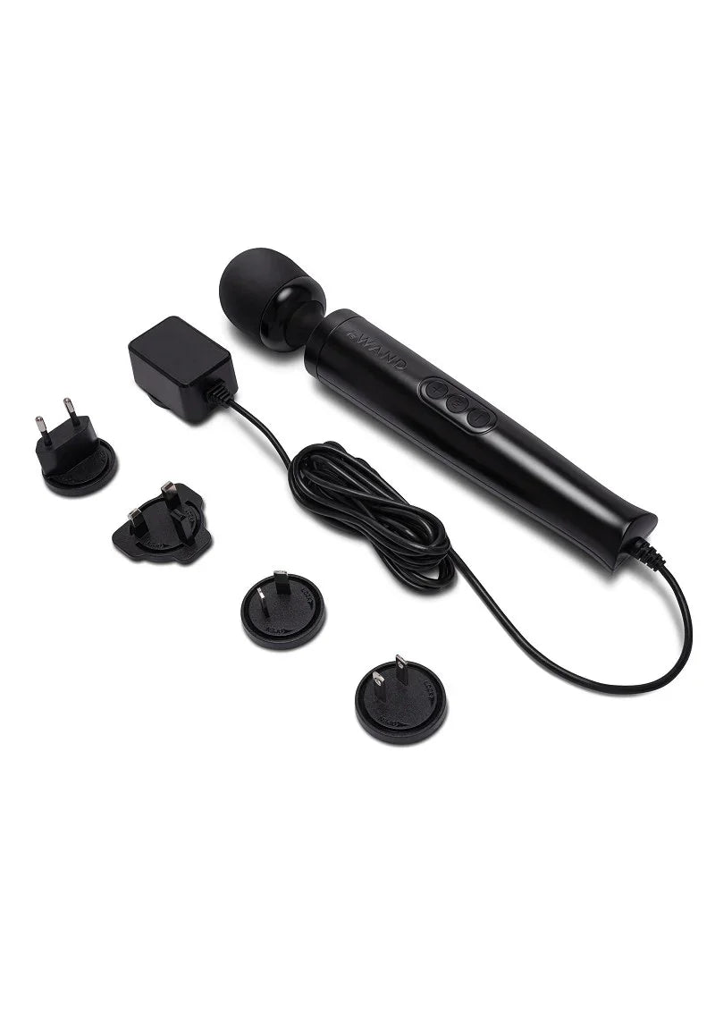 Die Cast Plug-In Vibrating Massager (black) Le Wand - Happytoys Sexshop: Toys for Feeling Happy & Easy 😊 - Discreet geleverd