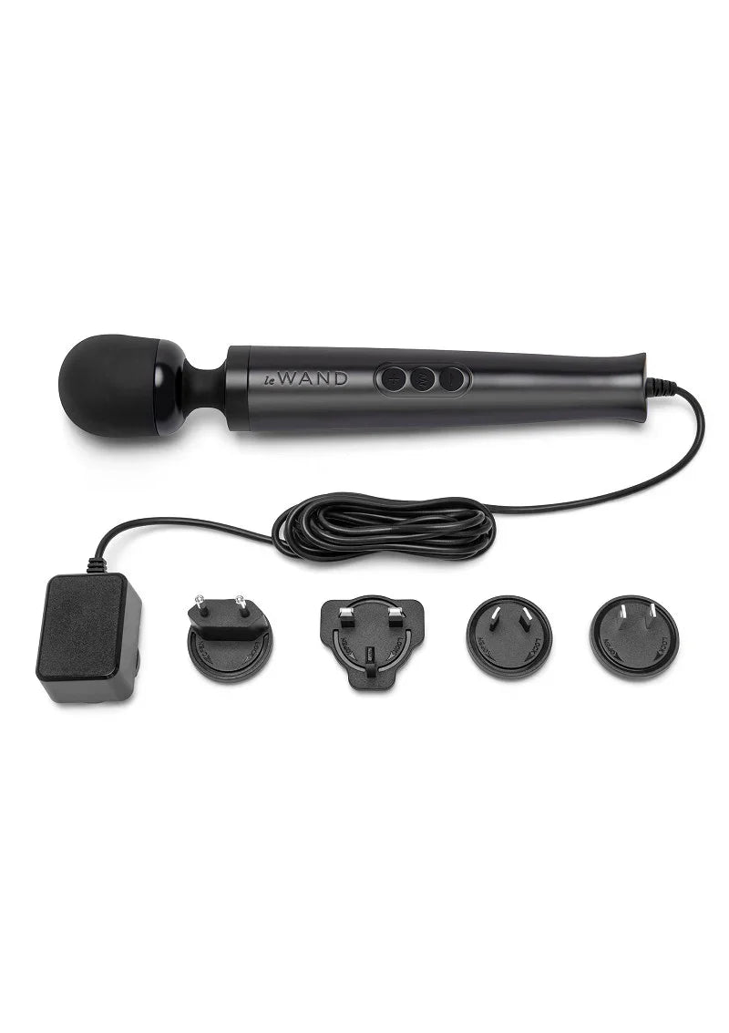 Die Cast Plug-In Vibrating Massager (black) Le Wand - Happytoys Sexshop: Toys for Feeling Happy & Easy 😊 - Discreet geleverd