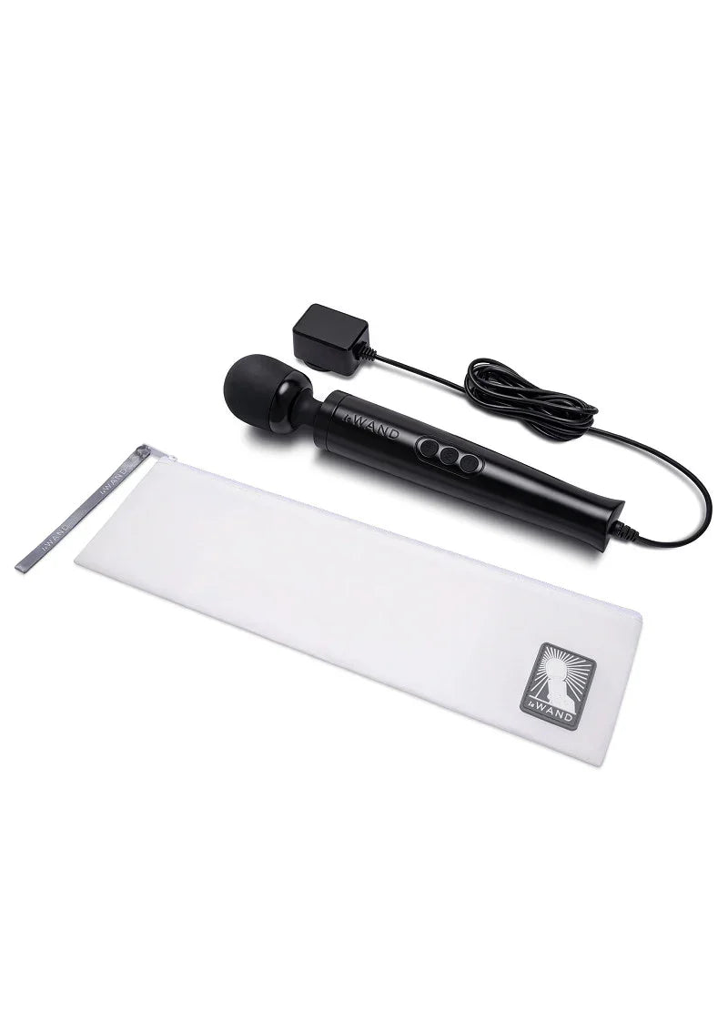 Die Cast Plug-In Vibrating Massager (black) Le Wand - Happytoys Sexshop: Toys for Feeling Happy & Easy 😊 - Discreet geleverd