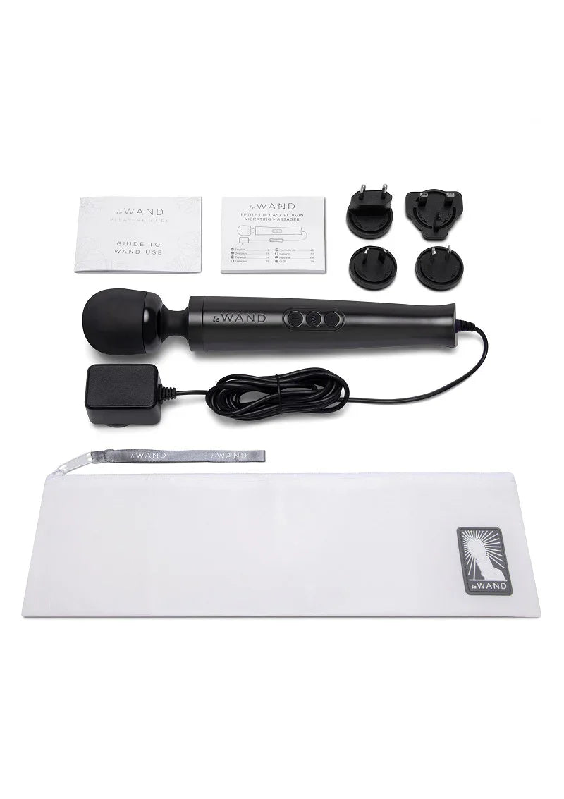 Die Cast Plug-In Vibrating Massager (black) Le Wand - Happytoys Sexshop: Toys for Feeling Happy & Easy 😊 - Discreet geleverd