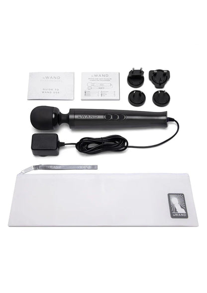 Die Cast Plug-In Vibrating Massager (black) Le Wand - Happytoys Sexshop: Toys for Feeling Happy & Easy 😊 - Discreet geleverd