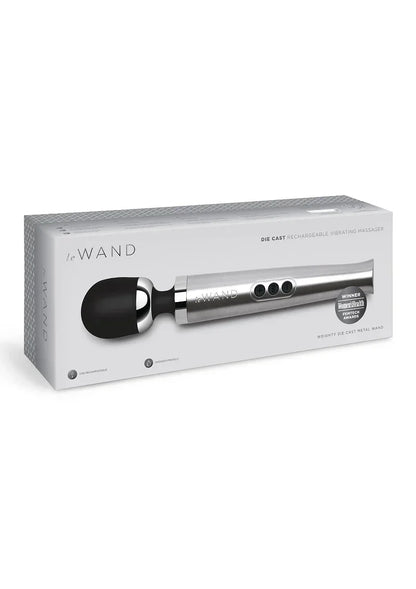 LeWandDieCastRechargeableVibratingMassager_silver_2 @ Happytoys Sexshop: online sex shop for Feeling Happy & Easy 😊 the erotic store owned by a woman