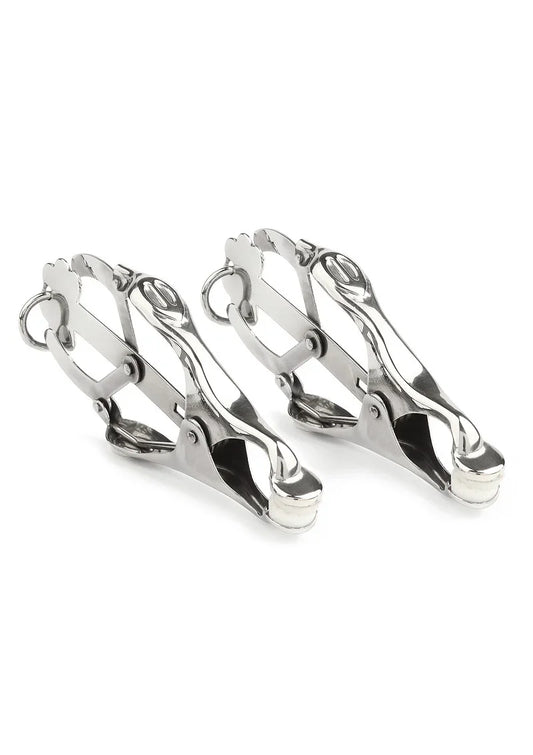 Squeezer Nipple Clamps W Ring by Mr. Steel - Happytoys Sexshop: Toys for Feeling Happy & Easy 😊 - Discreet geleverd