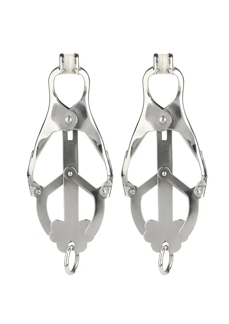 Squeezer Nipple Clamps W Ring by Mr. Steel - Happytoys Sexshop: Toys for Feeling Happy & Easy 😊 - Discreet geleverd