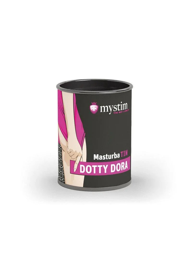 MyStim MasturbaTIN Dotty Dora Masturbator in blik - Happytoys Sexshop: online sex shop for Feeling Happy & Easy 😊 - Discreet geleverd