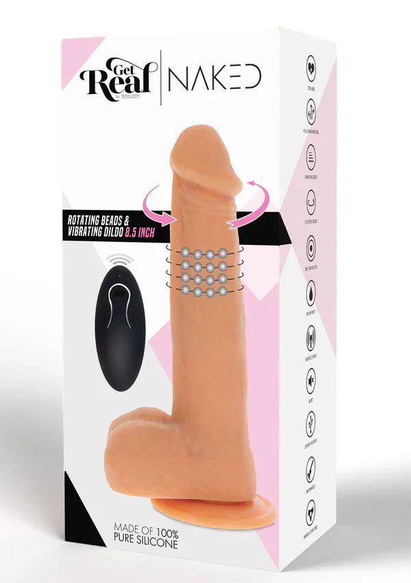Naked Beaded Dildo Silicone 21 cm by ToyJoy - Happytoys Sexshop: Toys for Feeling Happy & Easy 😊 - Discreet geleverd