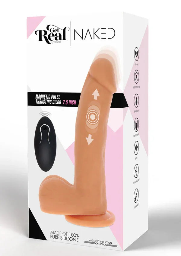 Naked Thrusting Dildo Silicone 19.5 cm by ToyJoy - Happytoys Sexshop: Toys for Feeling Happy & Easy 😊 - Discreet geleverd