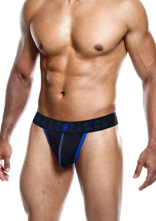 Neon Thong Size XL Blue by MaleBasics - Happytoys Sexshop: online sex shop for Feeling Happy & Easy 😊 - Discreet geleverd
