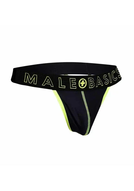 Neon Thong Size XL Yellow by MaleBasics - Happytoys Sexshop: online sex shop for Feeling Happy & Easy 😊 - Discreet geleverd