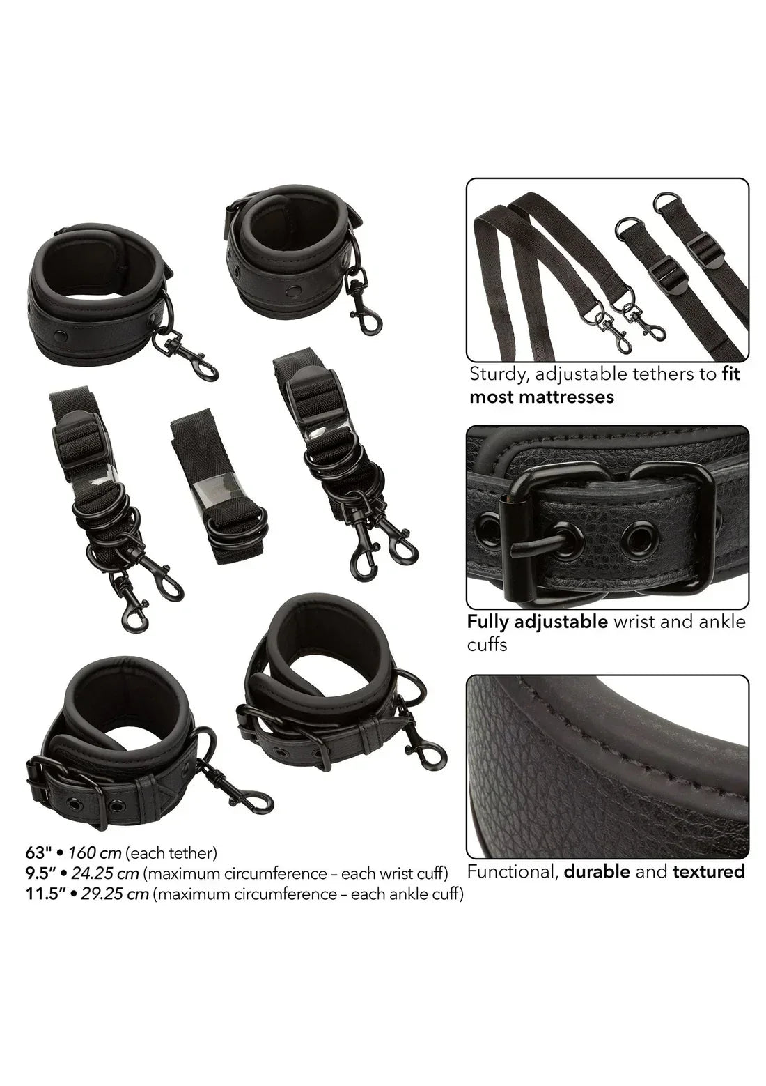 Bestel: Nocturnal Bed Restraints by CalExotics - bij Happytoys: de erotische sex webshop | liever Happy dan Easy ⭐⭐⭐⭐⭐