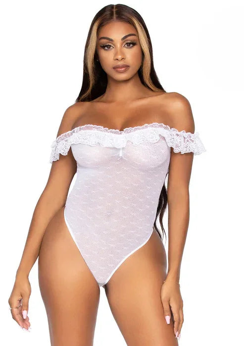 Off the shoulder teddy by Leg Avenue - Happytoys Sexshop: Toys for Feeling Happy & Easy 😊 - Discreet geleverd