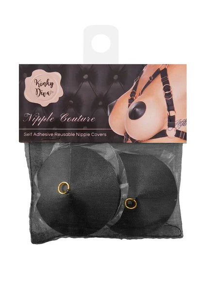 PU Leather Nipple Covers Ring by Kinky Diva - Happytoys Sexshop: online sex shop for Feeling Happy & Easy 😊 - Discreet geleverd