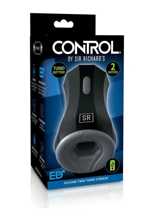 Pipedream CONTROL by Sir Richard's Silicone Twin Turbo Stroker Masturbator - Happytoys Sexshop: online sex shop for Feeling Happy & Easy 😊 - Discreet geleverd