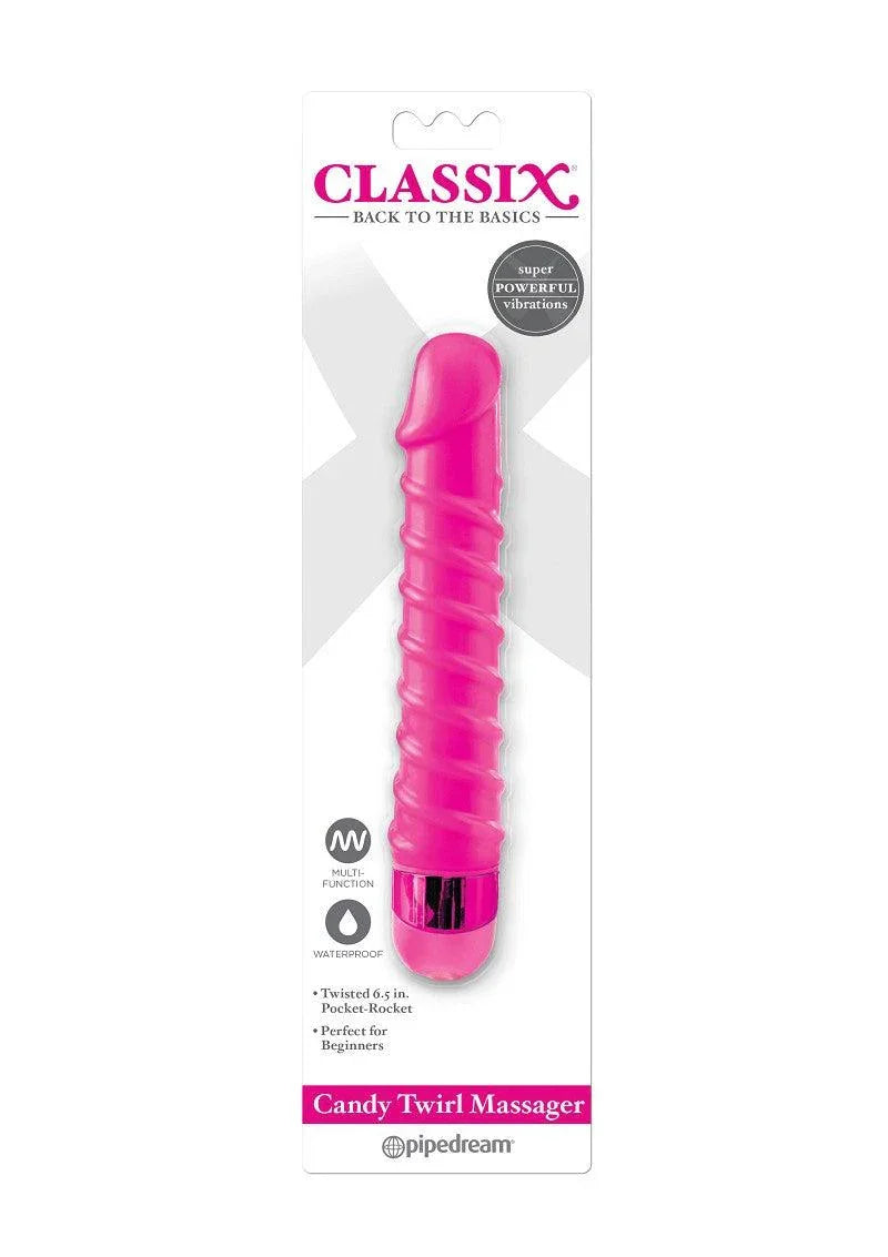 Pipedream Classix Candy Twirl Massager Geribbelde Vibrator - Happytoys Sexshop: Toys for Feeling Happy & Easy 😊 - Discreet geleverd