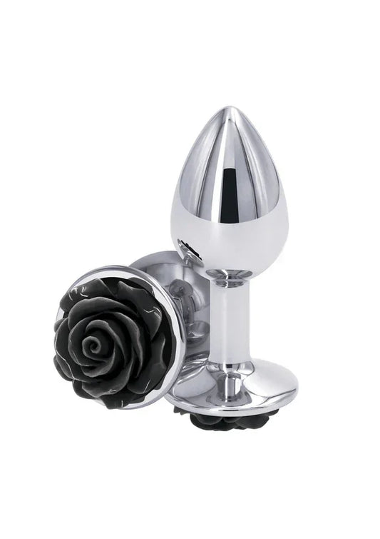 Rose Buttplug Small Black by NS Novelties - Happytoys Sexshop: Toys for Feeling Happy & Easy 😊 - Discreet geleverd