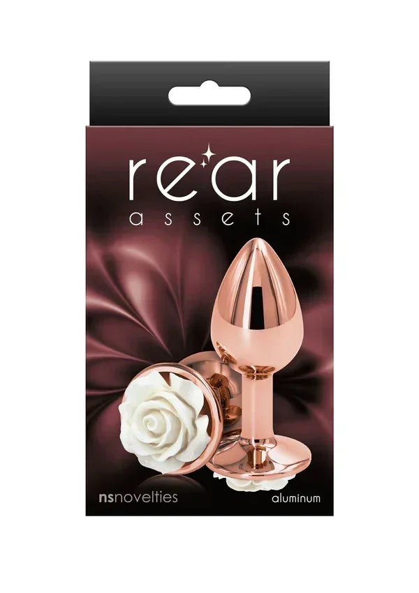 Rose Buttplug Small White by NS Novelties - Happytoys Sexshop: online sex shop for Feeling Happy & Easy 😊 - Discreet geleverd