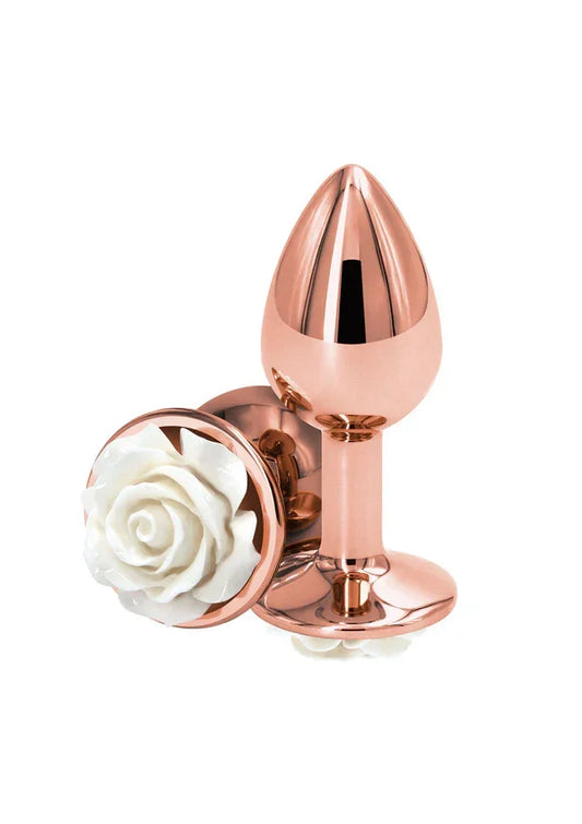 Rose Buttplug Small White by NS Novelties - Happytoys Sexshop: Toys for Feeling Happy & Easy 😊 - Discreet geleverd
