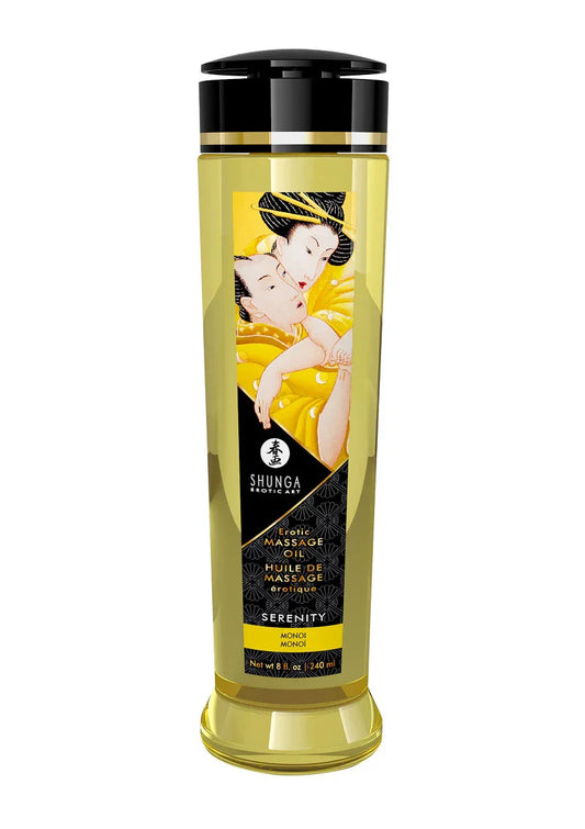 Shunga - Massage Olie - Sensual Island Flowers - 240 ml "Serentity" - Happytoys Sexshop: Toys for Feeling Happy & Easy 😊 - Discreet geleverd