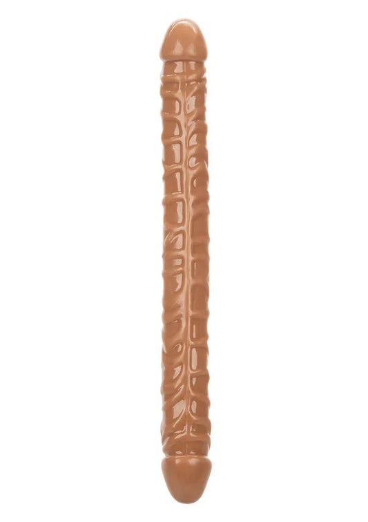 Size Queen Double Dong Brown 17 inch by CalExotics - Happytoys Sexshop: Toys for Feeling Happy & Easy 😊 - Discreet geleverd