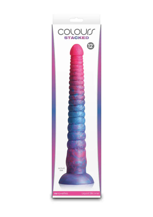 Stacked 12 inch Dildo Blue by NS Novelties - Happytoys Sexshop: Toys for Feeling Happy & Easy 😊 - Discreet geleverd