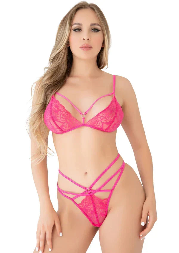 Strappy lace bra set by Daring Intimates - Happytoys Sexshop: Toys for Feeling Happy & Easy 😊 - Discreet geleverd