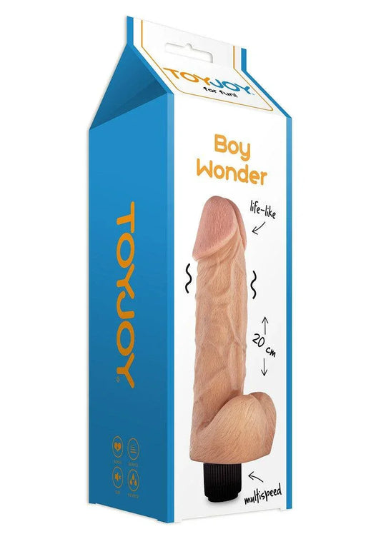 Boxed ToyJoy Boy Wonder 20cm life-like multispeed vibrating dildo sex toy