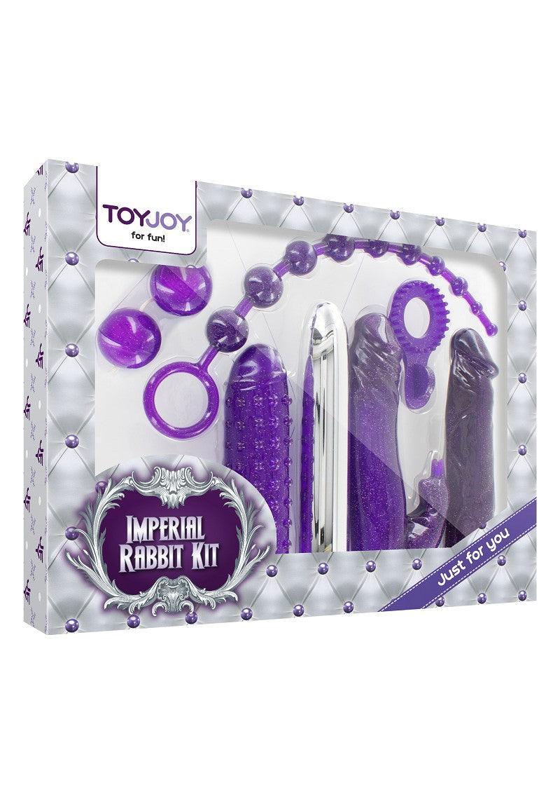 ToyJoy Imperial Rabbit Kit adult sex toys set in purple and silver packaging for intimate fun