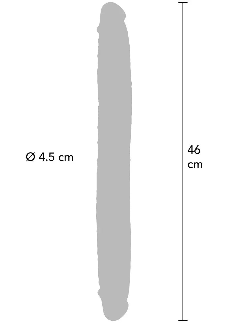Get Real Silicone Foreskin Double Dong 46 cm @ ToyJoy - Happytoys Sexshop: online sex shop for Feeling Happy & Easy 😊 - Discreet geleverd