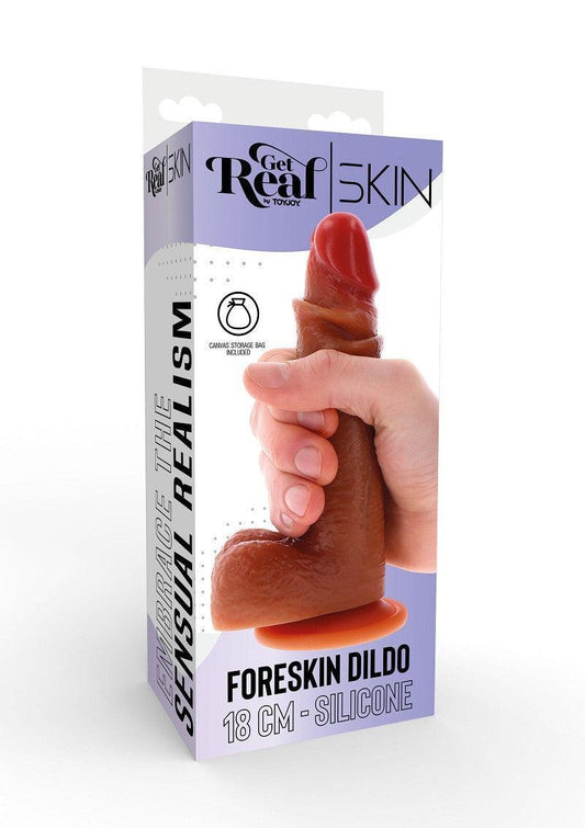 ♂ ♀ ToyJoy Get Real Silicone Foreskin Dildo 18 cm - Happytoys Sexshop: Toys for Feeling Happy & Easy 😊 - Discreet geleverd