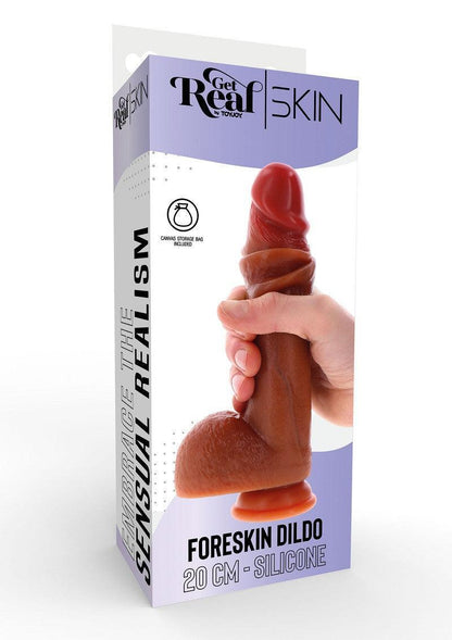 ♂ ♀ ToyJoy Get Real Silicone Foreskin Dildo 20 cm - Happytoys Sexshop: Toys for Feeling Happy & Easy 😊 - Discreet geleverd