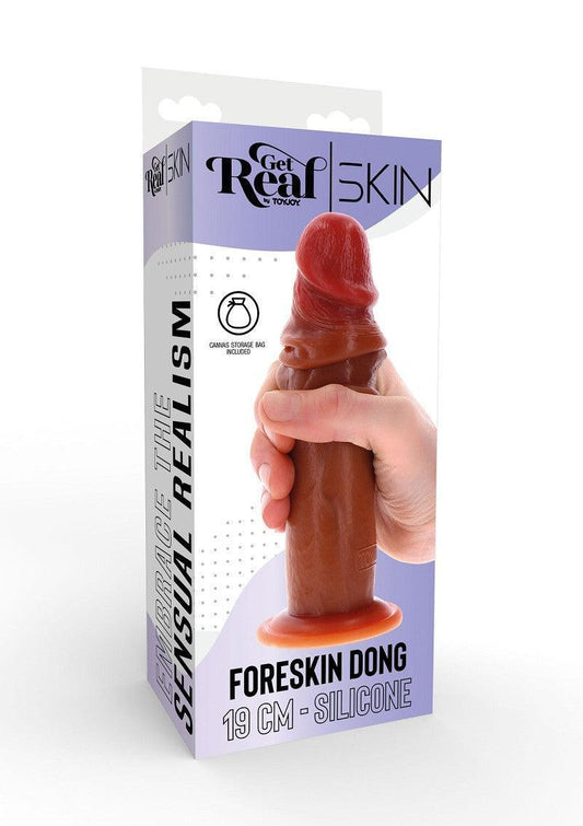 ♀ ToyJoy Get Real Silicone Foreskin Dong 19 cm - Happytoys Sexshop: Toys for Feeling Happy & Easy 😊 - Discreet geleverd