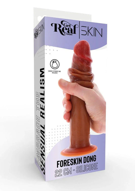♀ ToyJoy Get Real Silicone Foreskin Dong 22 cm - Happytoys Sexshop: Toys for Feeling Happy & Easy 😊 - Discreet geleverd