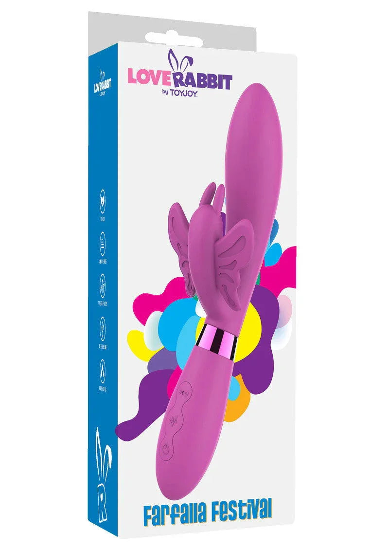 ♀ ToyJoy Love Rabbit Farfalla Festival Vibrator - Happytoys Sexshop: Toys for Feeling Happy & Easy 😊 - Discreet geleverd