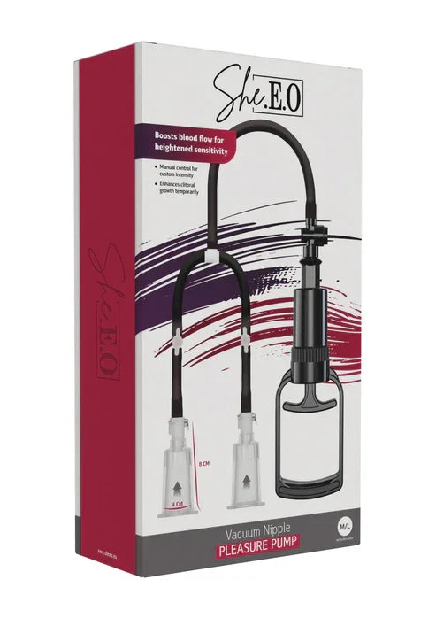 Vacuum Nipple Pleasure Pump M/L by She.E.O. - Happytoys Sexshop: online sex shop for Feeling Happy & Easy 😊 - Discreet geleverd