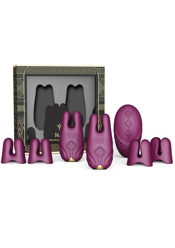 Nave Vibrating Nipple Clamps Purple by Zalo - Happytoys Sexshop: Toys for Feeling Happy & Easy 😊 - Discreet geleverd