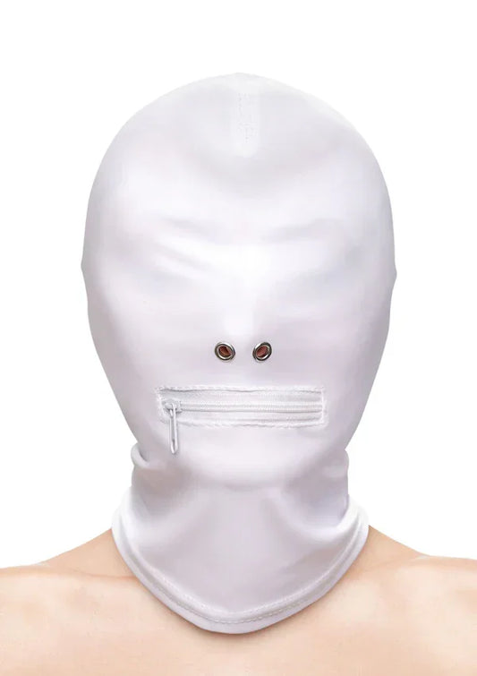Zippered Mouth Hood White by NS Novelties - Happytoys Sexshop: Toys for Feeling Happy & Easy 😊 - Discreet geleverd