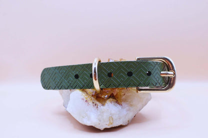 Submissive Collar Geometric O-Ring Leather Slave Collar, BDSM Choker - Happytoys Sexshop: online sex shop for Feeling Happy & Easy 😊 - Discreet geleverd