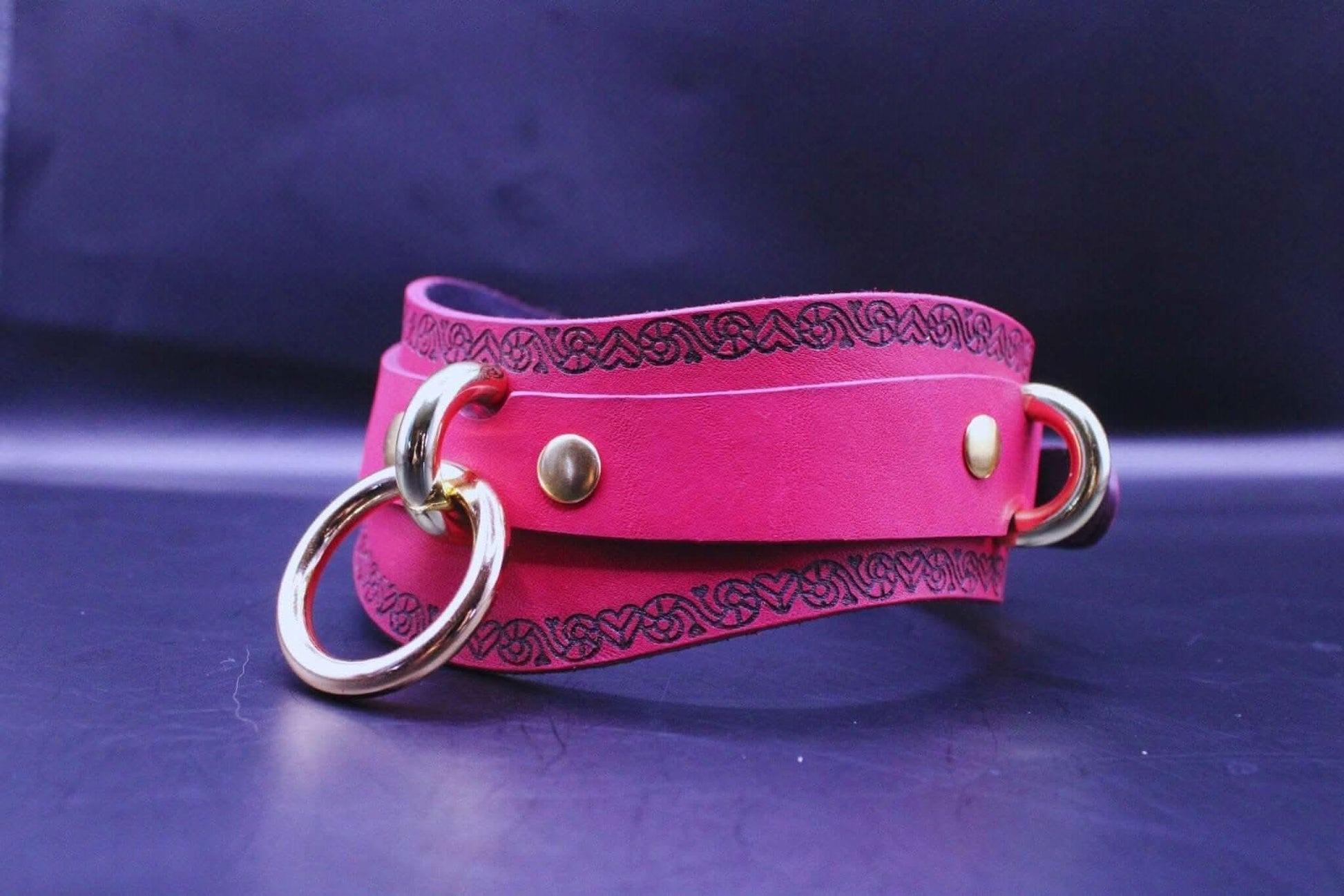 Collars For Women Pink Heart Pattern Choker with O-Ring - Happytoys Sexshop: online sex shop for Feeling Happy & Easy 😊 - Discreet geleverd