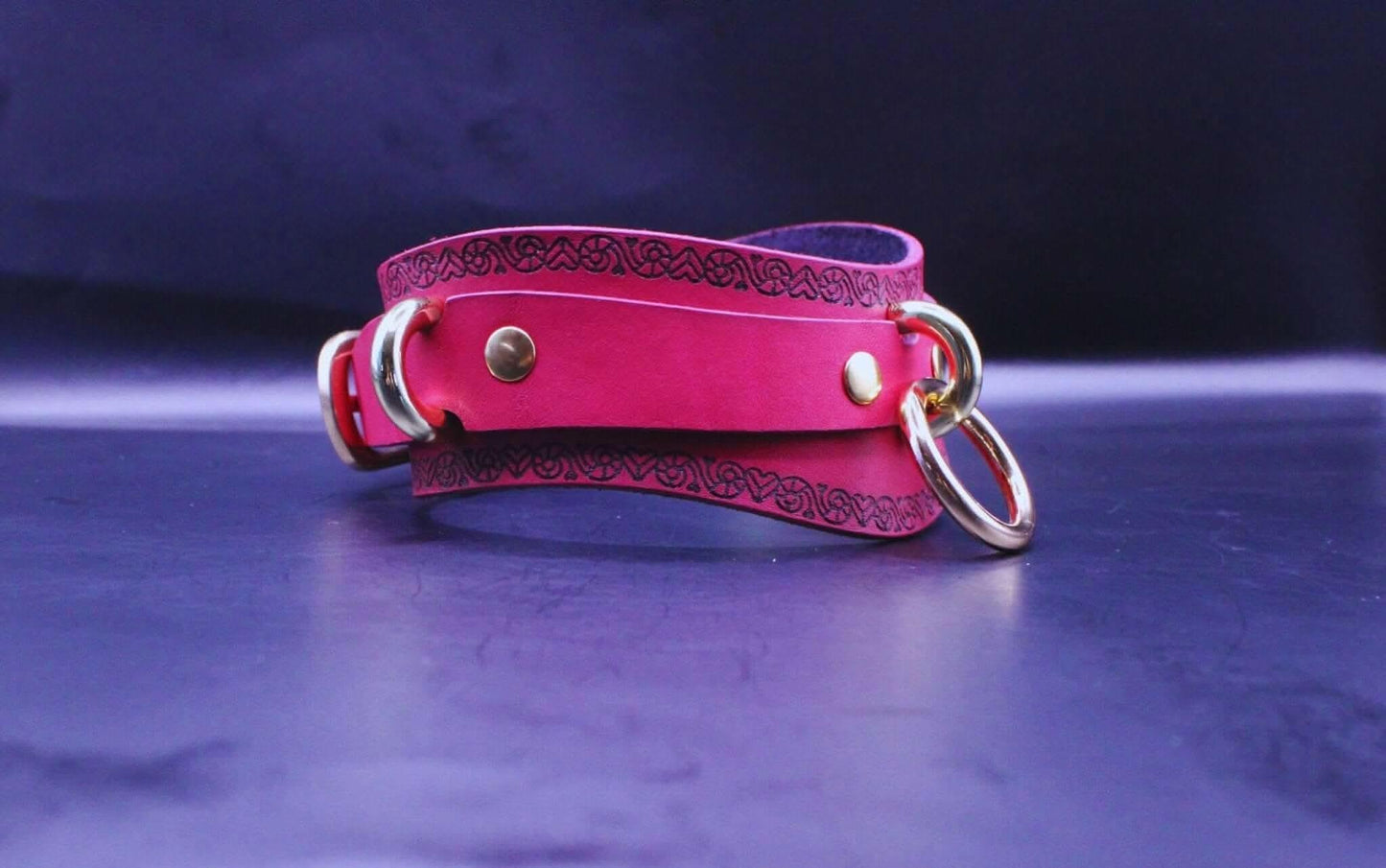 Collars For Women Pink Heart Pattern Choker with O-Ring - Happytoys Sexshop: online sex shop for Feeling Happy & Easy 😊 - Discreet geleverd