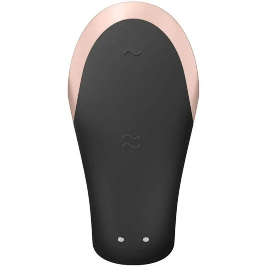SATISFYER - DOUBLE LOVE LUXURY PARTNER VIBRATOR BLACK - Happytoys Sexshop: online sex shop for Feeling Happy & Easy 😊 - Discreet geleverd