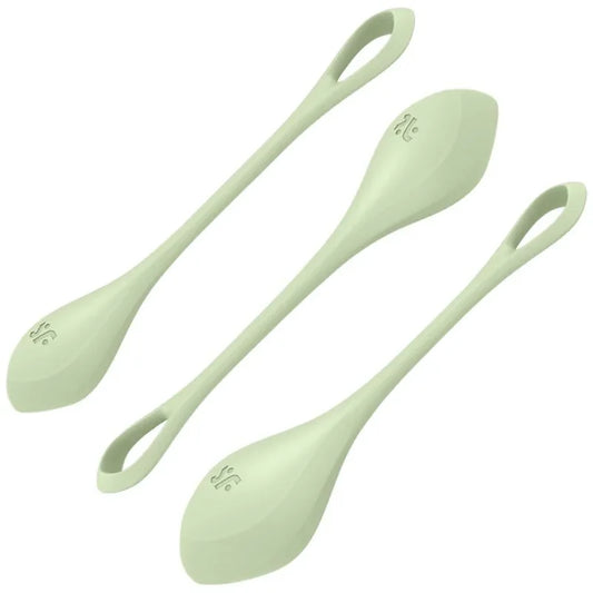 SATISFYER - YONI POWER 2 TRAINING SET GREEN - Happytoys Sexshop: online sex shop for Feeling Happy & Easy 😊 - Discreet geleverd